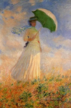 右向き日傘を持つ女性 クロード・モネ Oil Paintings